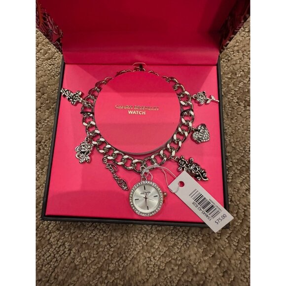NWT Ed Hardy Silver Charm Watch Bracelet - Picture 1 of 5